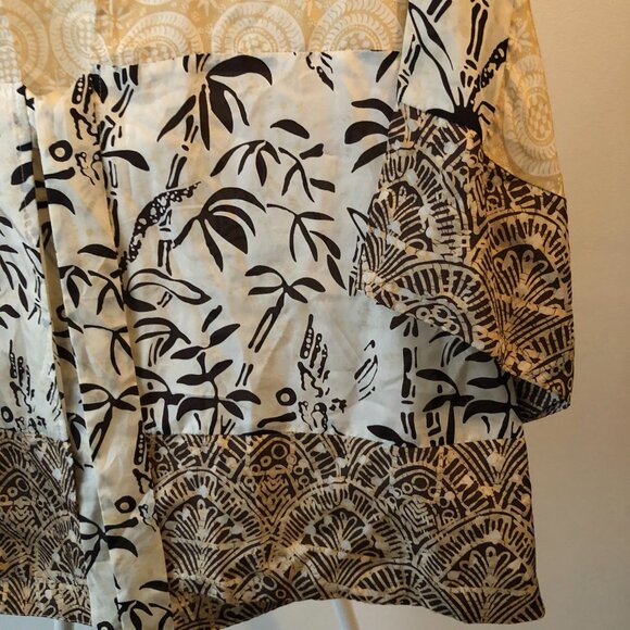 CENTRAL PARK WEST 100% SILK BOHO OPEN TOP KIMONO PATCHWORK L NWOT - Picture 8 of 8